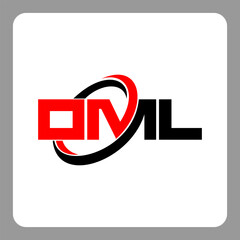 DML logo. DML letter. DML letter logo design. Initials DML logo linked with circle and uppercase monogram logo. Modern Red and Black Initials Logo for Corporate, DML typography for technology,