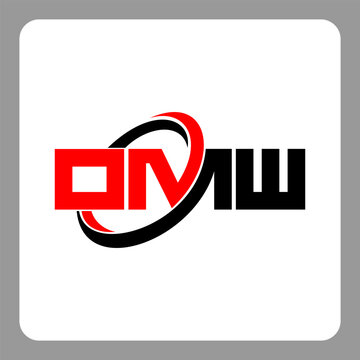 DMW logo. DMW letter. DMW letter logo design. Initials DMW logo linked with circle and uppercase monogram logo. Modern Red and Black Initials Logo for Corporate, DMW typography for technology,