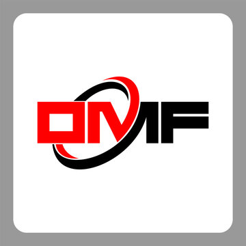 DMF logo. DMF letter. DMF letter logo design. Initials DMF logo linked with circle and uppercase monogram logo. Modern Red and Black Initials Logo for Corporate, DMF typography for technology,