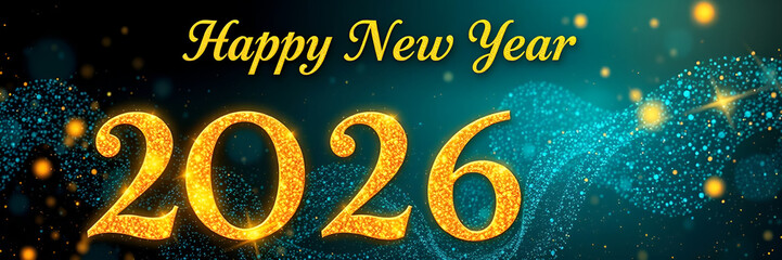 Happy New Year 2026 Fireworks Illustration