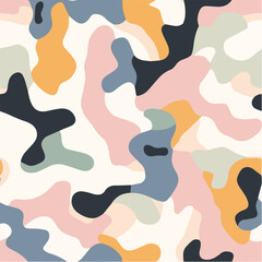 Abstract organic seamless pattern design background in pastel colours