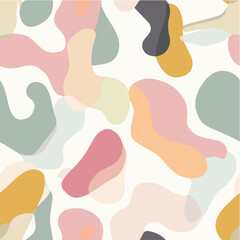 Abstract organic seamless pattern design background in pastel colours