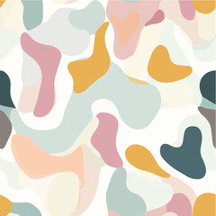 Abstract organic seamless pattern design background in pastel colours