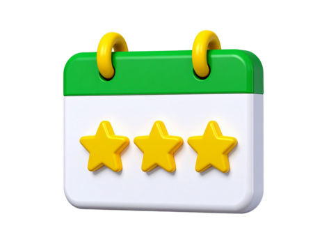 Bright and bubbly 3D calendar design featuring vibrant green and white with playful