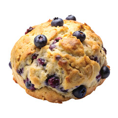 Chunky Blueberry Scone: A chunky blueberry scone with crumbly texture and visible berries, sharp PNG