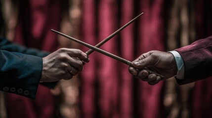 Two Hands Crossing Wooden Sticks Symbolism