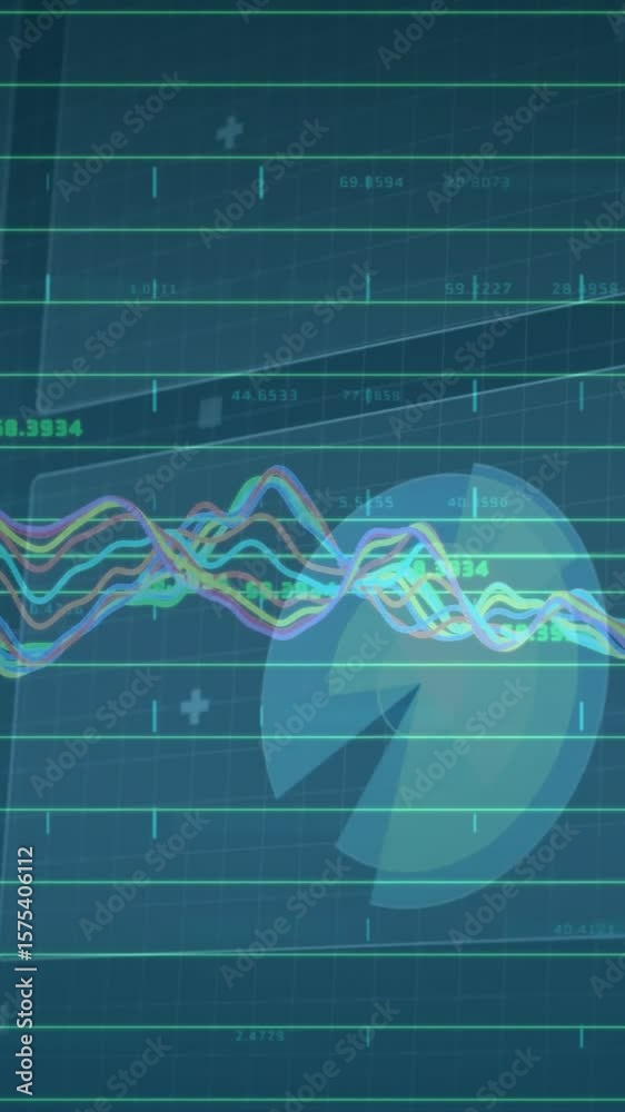 Poster animating brain activity data over fluctuating graphs and charts in school setting