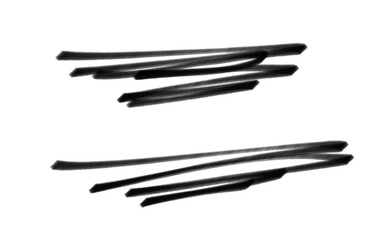 Hand Drawn Black Marker Stroke Lines Vector – Abstract Scribble Brush Set for Highlight, Underline, and Design Emphasis Elements