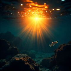 A central burst of energy glowing brightly with rays of color streaming out in all directions