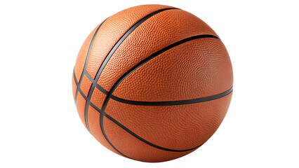 Classic orange basketball with black lines isolated on a white background