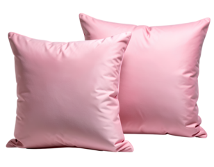 3D Twin Pink Cushions with Plush Finish and Rounded Corners, Transparent PNG Background