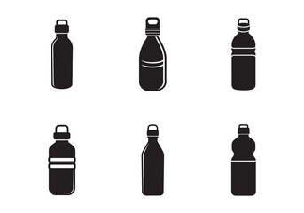 water bottle icon silhouette vector illustration