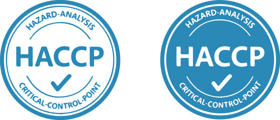 Obraz premium Two HACCP Hazard-Analysis Critical-Control-Point logos on white background