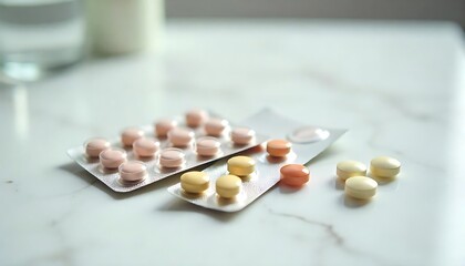 Pills and Blister Packs on Marble – Minimal Healthcare Scene in Soft Light

Clean Medical Flat Lay – Pills & Blister Packs on Marble Surface

Healthcare Essentials – Blister Packs and Tablets on White