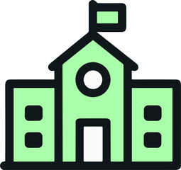 School Building Icon Representing Education