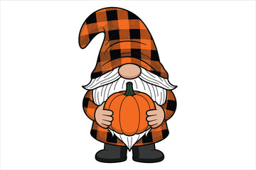Halloween gnome with a pumpkin bundle