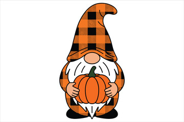 Halloween gnome with a pumpkin bundle