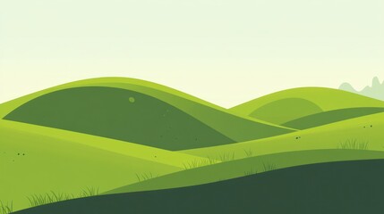 Obraz premium Gentle hills, soft green landscape