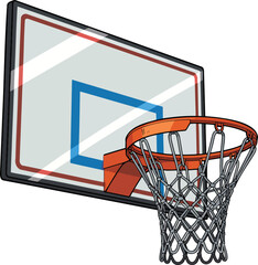 Basketball hoop colorful illustration isolated on transparent background