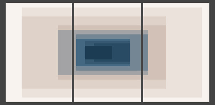 Visual Focus Gradient: Serene Blue and Beige Layers with Lines &ndash; Contemporary Pattern for Presentations , Web. Abstract wallposter. 24x36 inches size of each one.