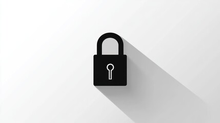 Simple black padlock icon on white background