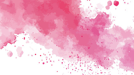 Obraz premium Abstract Pink Watercolor Stain with Splatters on White Background for Design