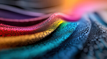 Abstract shifting lines with rainbow holographic patterns 