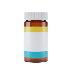 Medicine pill bottle with blank label mockup