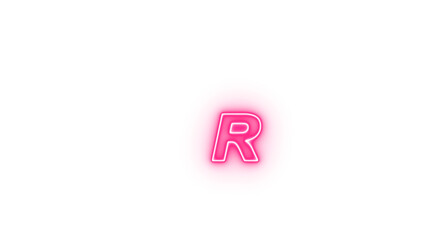 Pink Neon Letter R on Glossy Orb; Modern, Bold, and Playful Design Element.