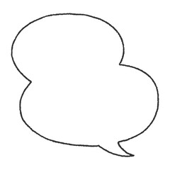  楕円形を二つ重ねた手描き風の吹き出し