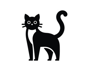 Obraz premium Elegant black and white cat graphic design