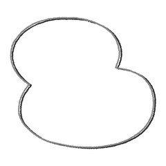 楕円形を二つ重ねた手描き風の吹き出し（影つき）