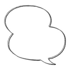  楕円形を二つ重ねた手描き風の吹き出し（影つき）