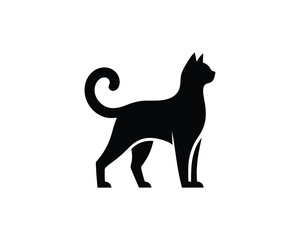Obraz premium Stylized silhouette of a feline companion