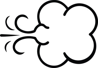 Simple Vector Illustration of a Puff of Smoke or Steam, Ideal for Animated Videos, Game Design, or Website Design...