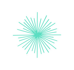 Obraz premium Abstract Turquoise Sunburst Shape Icon Vector