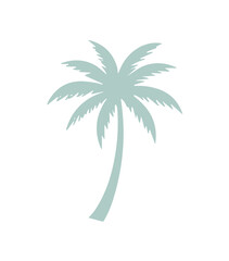 Obraz premium Minimalistic Blue Palm Tree Silhouette Illustration
