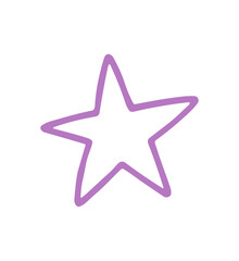 Outline Purple Star Shape Vector Element