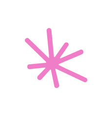 Pink Burst Icon with Rounded Ends on White Background