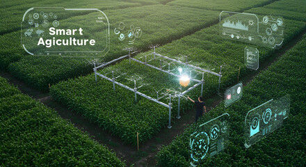 Green field smart agriculture technology image
