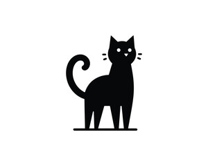 Fototapeta premium Stylized black cat silhouette vector illustration