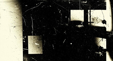 High contrast retro film look with scratchy texture overlay, used in grunge album covers, nostalgic posters and zines