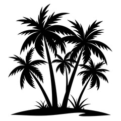 Fototapeta premium silhouette of coconut tree