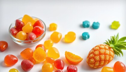 Colorful fruit-flavored candies