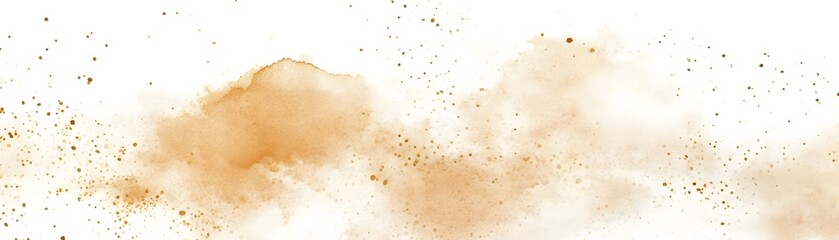 A light brown powder explosion against a white background.