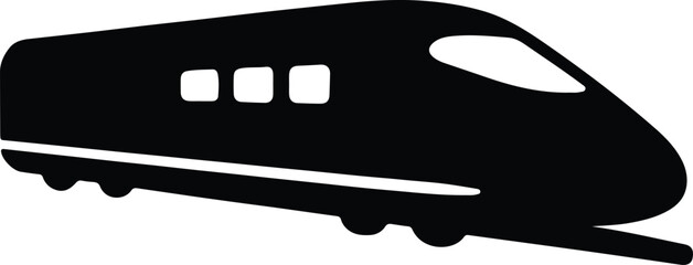 Silhouette bullet train public transportation railway transport Vector illustration