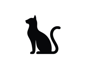 Elegant feline silhouette simple vector graphic