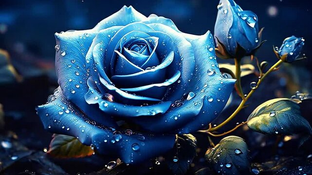 rose flower in Delfts Blauw highly detailed,ai generatif