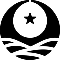 vector illustration silhouette design icon logo symbol of muslim religion with islamic ornaments moon and stars