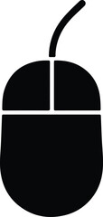 Silhouette computer mouse symbol simple solid modern icon Vector illustration
